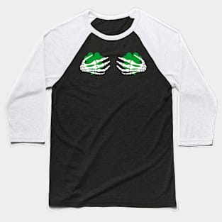 Lucky Skeleton Hands Boob St Patricks Day Skeleton Hands Baseball T-Shirt